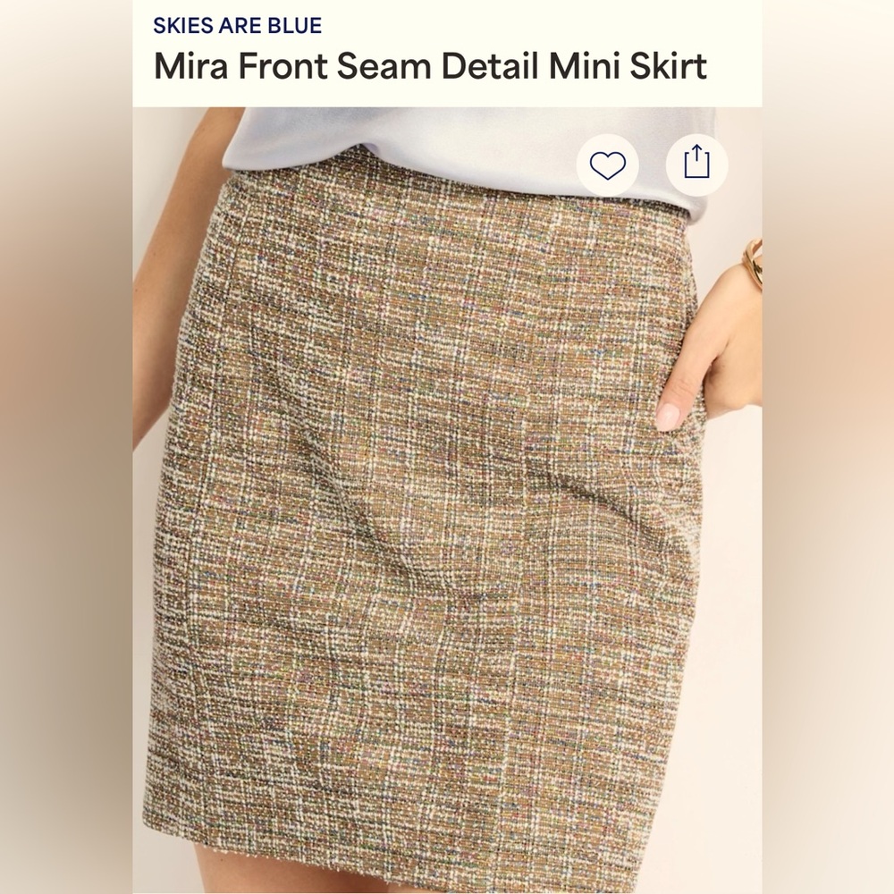 NWT tan/khaki tweed skirt size medium